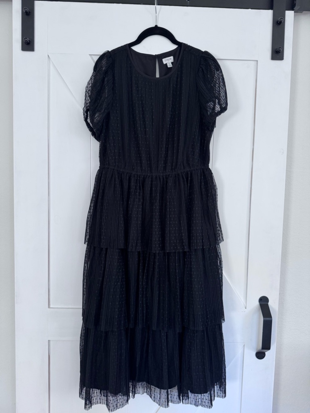 J. Crew Black Tiered Mesh Women’s Dress